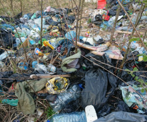 Nielegalne wysypisko przy trakcie spacerowym w okolicach ulicy Srebrnej
