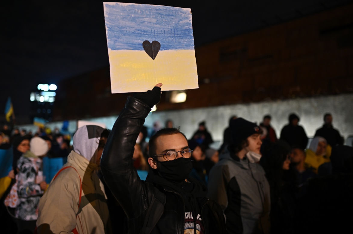 Solidarni z Ukrainą. Wielki wiec w Gdańsku