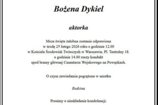 Nekrolog Bożeny Dykiel