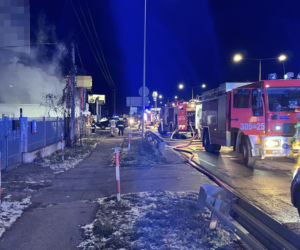 Pożar warsztatu na Bielanach
