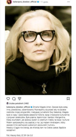 Magda Umer żegnana przez świat artystyczny