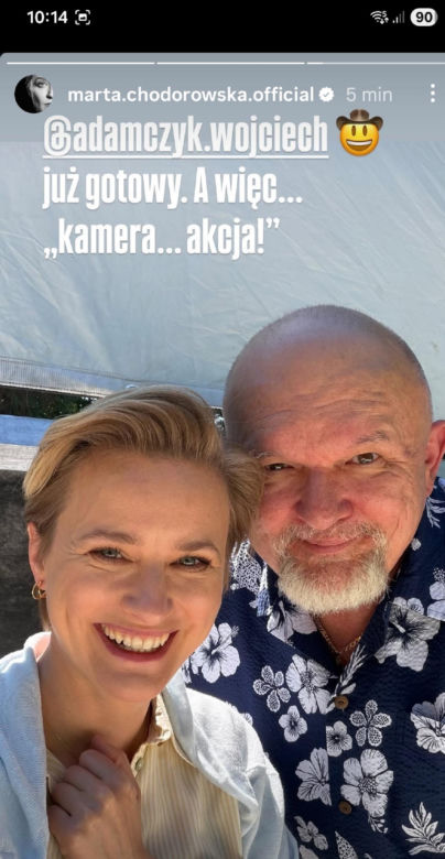 Ranczo 11 sezon. Marta Chodorowska, reżyser Wojciech Adamczyk na planie