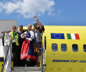 Inauguracyjny lot z Rzymu do Bydgoszczy