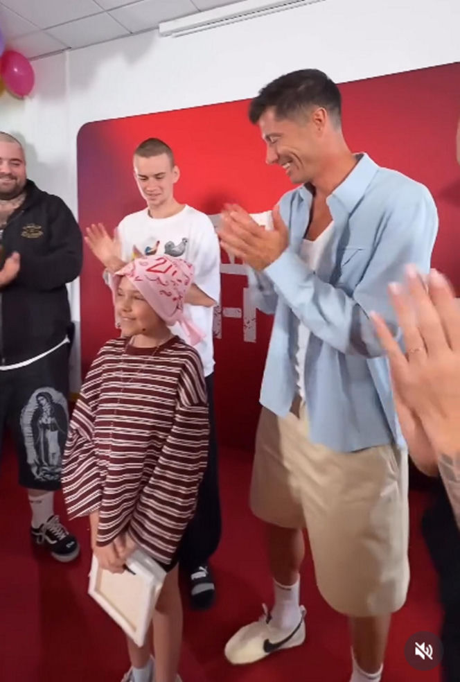 Robert Lewandowski i Łatwogang na wspólnym spotkaniu