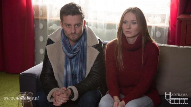 Na dobre i na złe odc. 549. Wiktoria Consalida (Katarzyna Dąbrowska), Przemek Zapała (Marcin Rogacewicz)