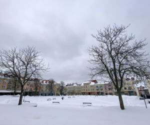 Centrum Białegostoku pod śniegiem