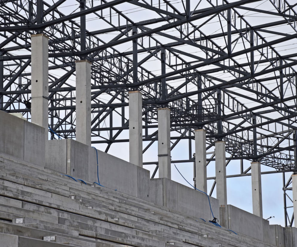 Budowa stadionu w Szczecinie - luty 2020