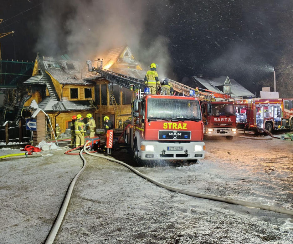 Gaszenie pożaru w Bukowinie Tatrzańskiej