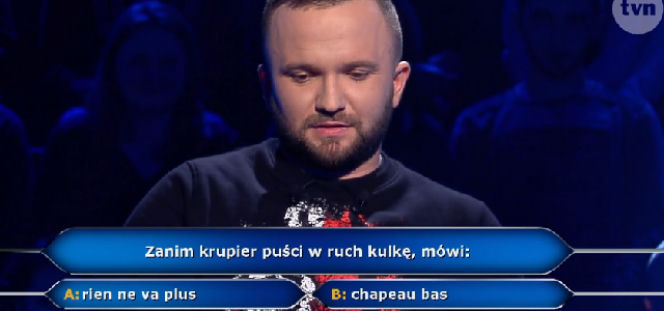 Co mówi krupier zanim puści kulkę w ruch? Pytanie w Milionerach zaskoczyło  