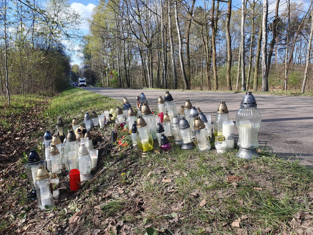 Miejsce wypadku Łukasza Litewki