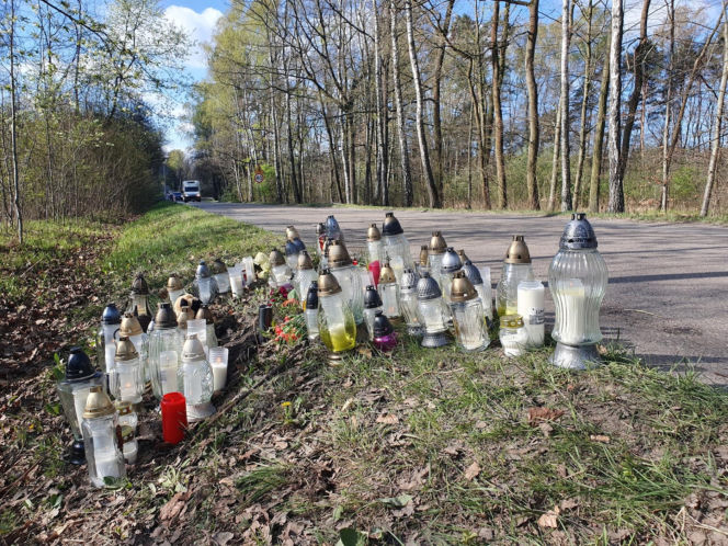 Miejsce wypadku Łukasza Litewki