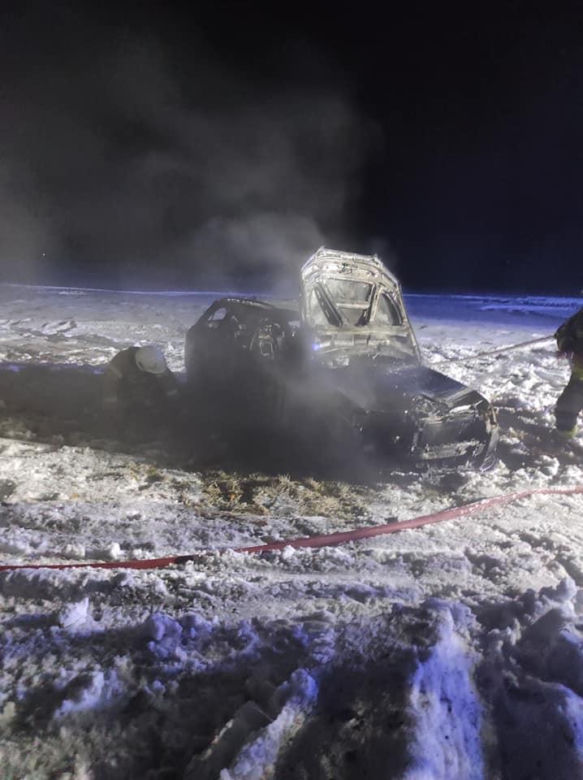 Pożar auta osobowego w Helenowie