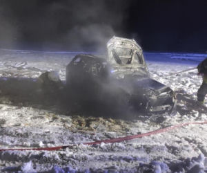 Pożar auta osobowego w Helenowie