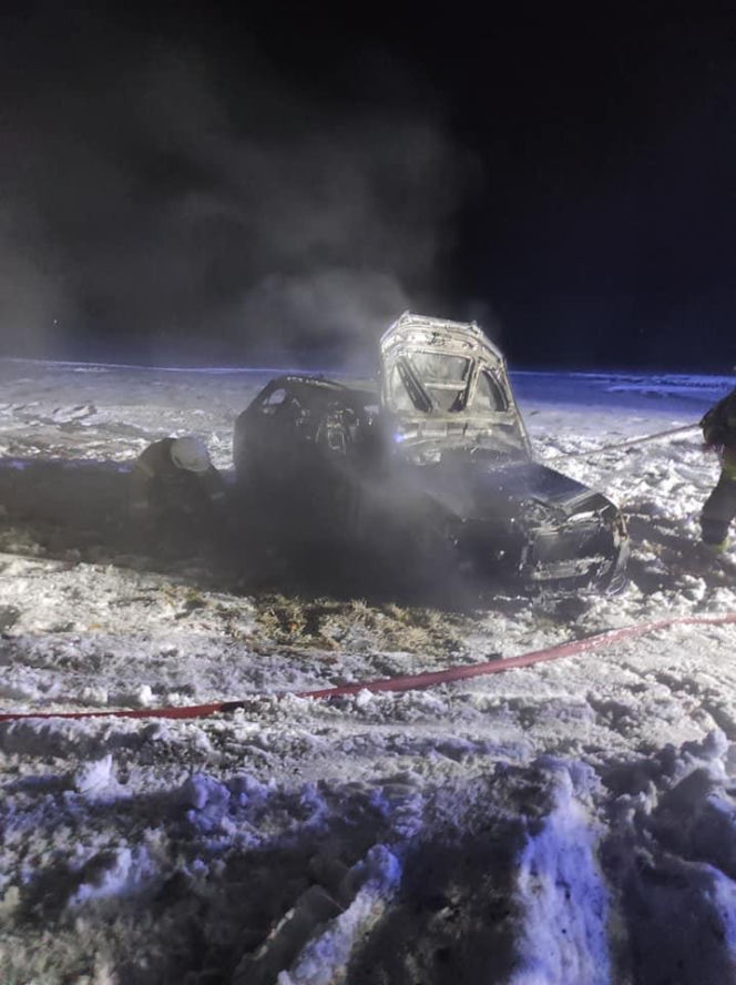 Pożar auta osobowego w Helenowie