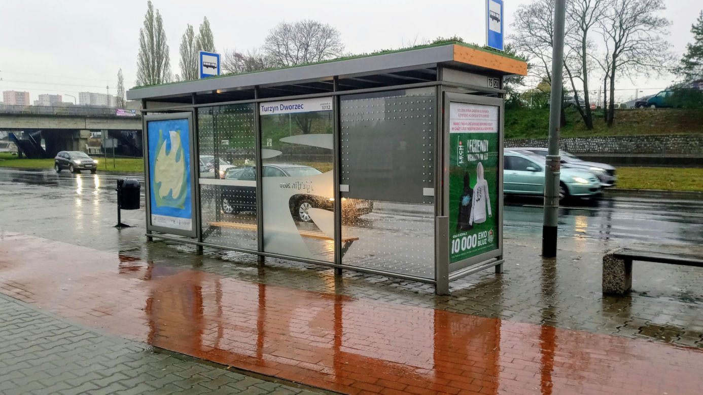 Eko-wiata przystankowa na Turzynie