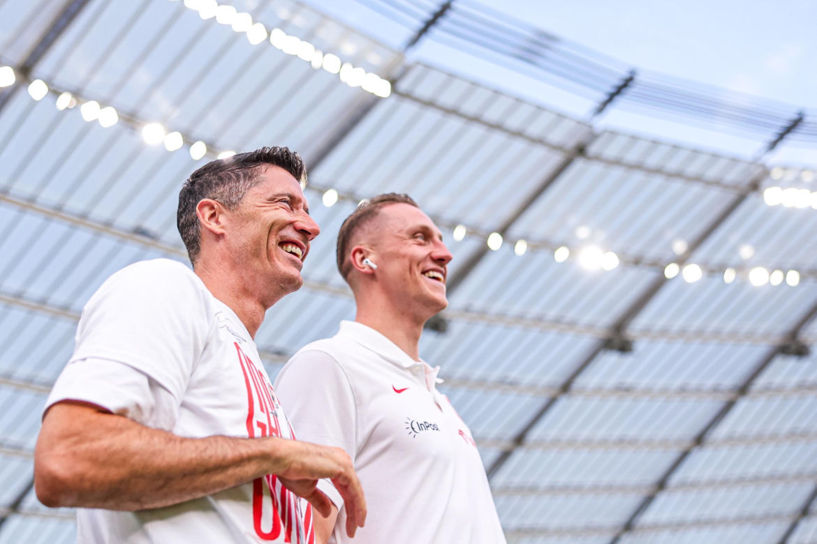 Robert Lewandowski na meczu Polska - Mołdawia