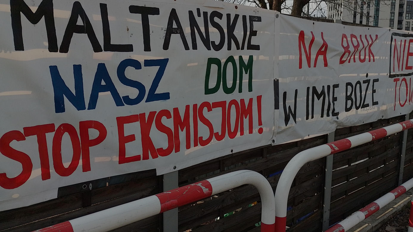 Protest mieszkańców Osiedla Maltańskiego w Poznaniu trwa