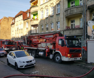 Pożar w kamienicy przy ulicy Kościuszki w Grudziądzu. Paliło się poddasze budynku