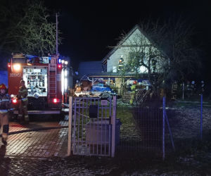 Pożar garażu w Dobrcz