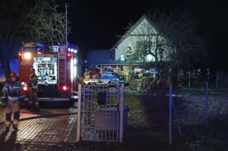 Pożar garażu w Dobrcz