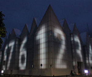Pokaz iluminacji Filharmonii w Szczecinie z okazji Święta Muzyki