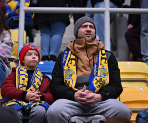 Arka Gdynia - Widzew Łódź: Zdjęcia kibiców i zawodników z meczu 25. kolejki PKO BP Ekstraklasy