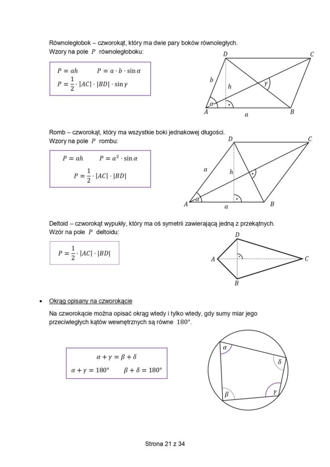 wzory matematyczne matura 2026