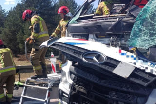 Zderzenie trzech ciężarówek na trasie S10 w Kujawsko-Pomorskiem!