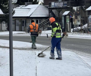 Koszą trawę w śniegu, jak gdyby nigdy nic. Tu kosiarze są sumienni