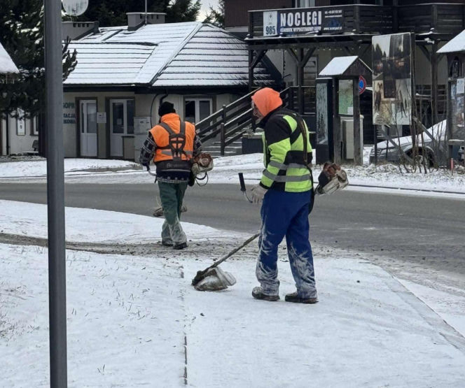 Koszą trawę w śniegu. Takie sceny tylko w Zieleńcu