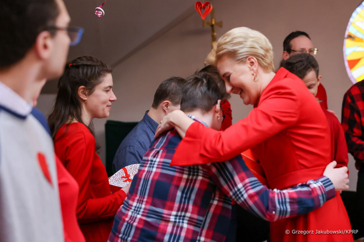 Agata Duda na zabawie walentynkowej