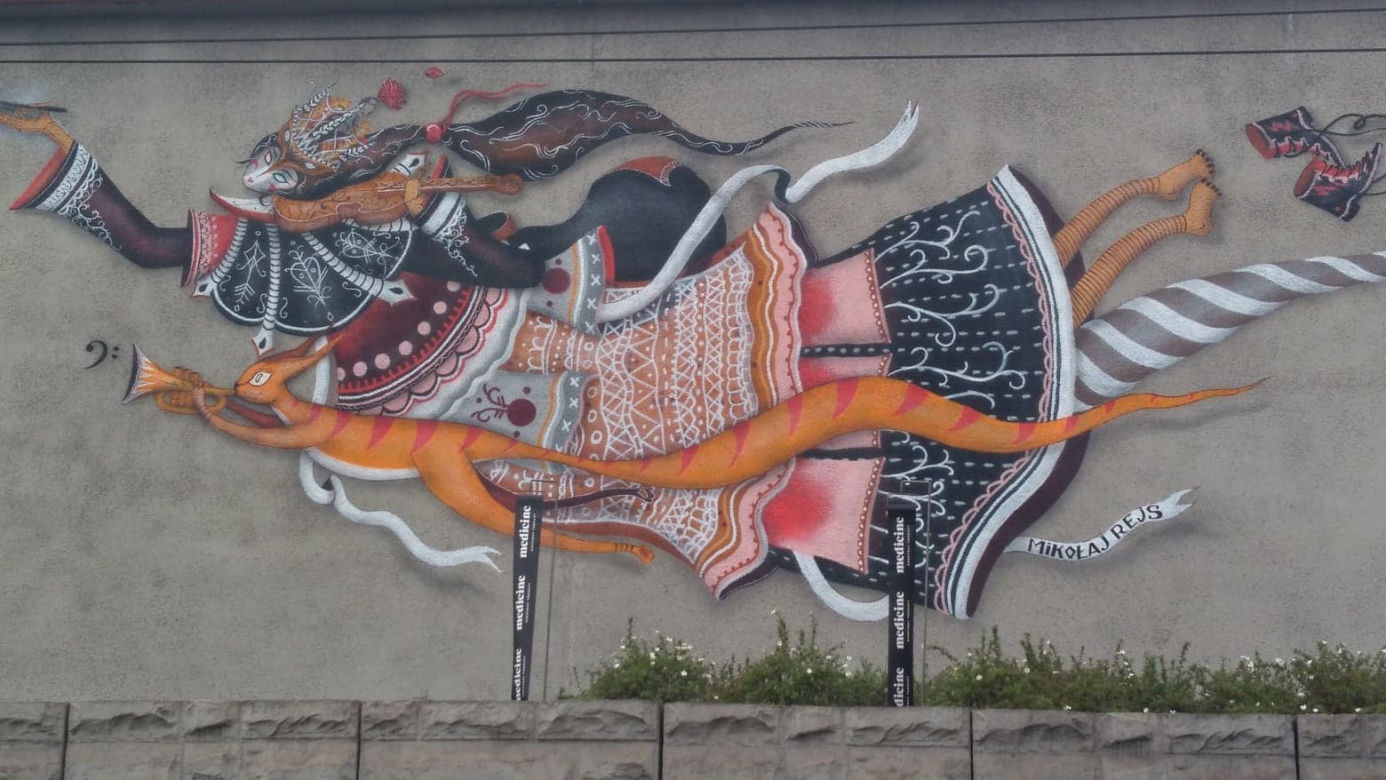 Nowy mural na rondzie Mogilskim