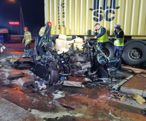 Makabryczny wypadek w Makowcu. Kierowca BMW zginął na miejscu