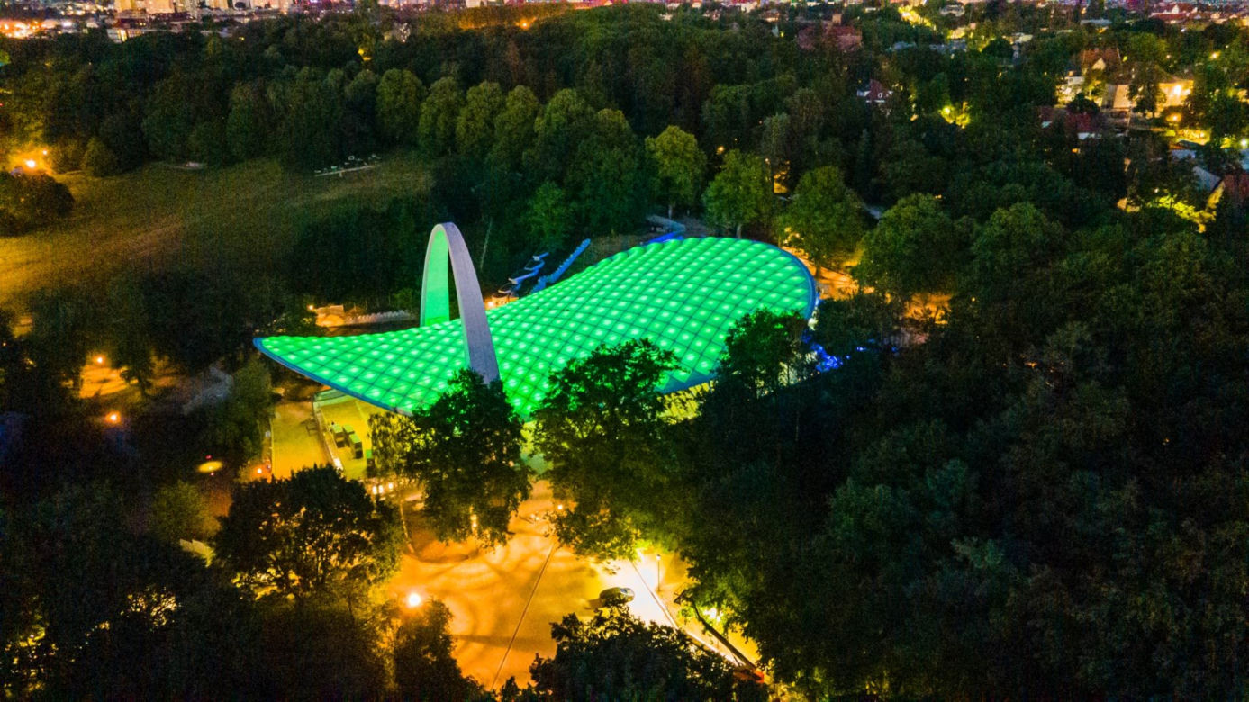 Testy iluminacji Teatru Letniego w Szczecinie