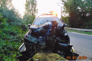 Pijani Ukraińcy rozbili Audi pod Wrocławiem. Kobieta jechała w bagażniku
