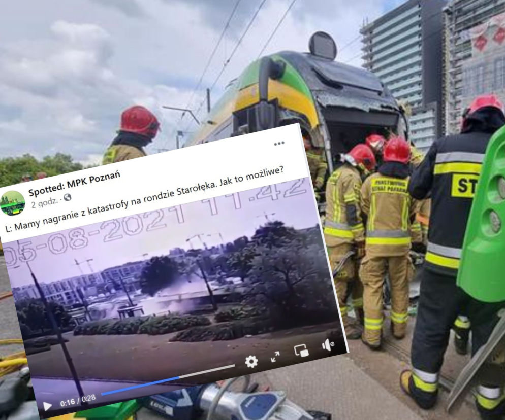 Jest nagranie ze zdarzenia tramwajów w Poznaniu. Internaci: Szok