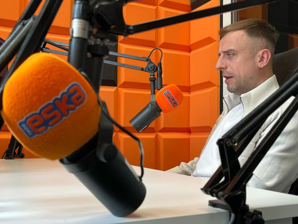 Kamil Grosicki w studiu Radia Eska