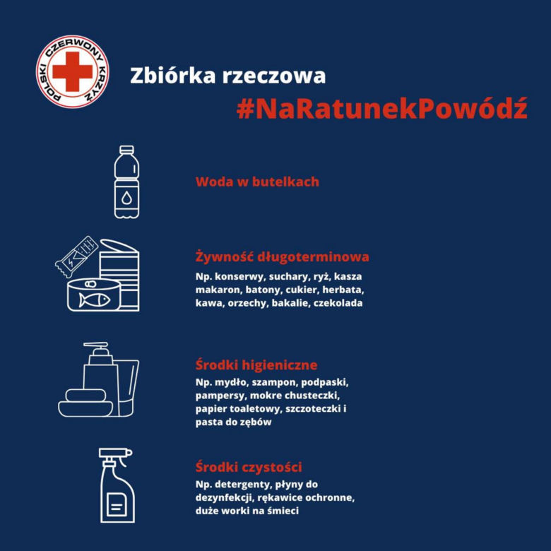 PCK pomaga powodzianom