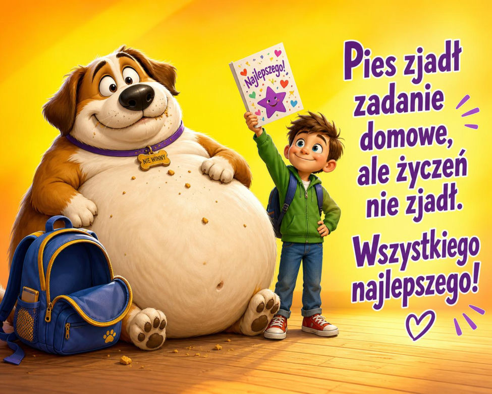 Zabawna kartka z okazji Dnia Nauczyciela