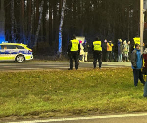 Protest pieszych w Łomiankach
