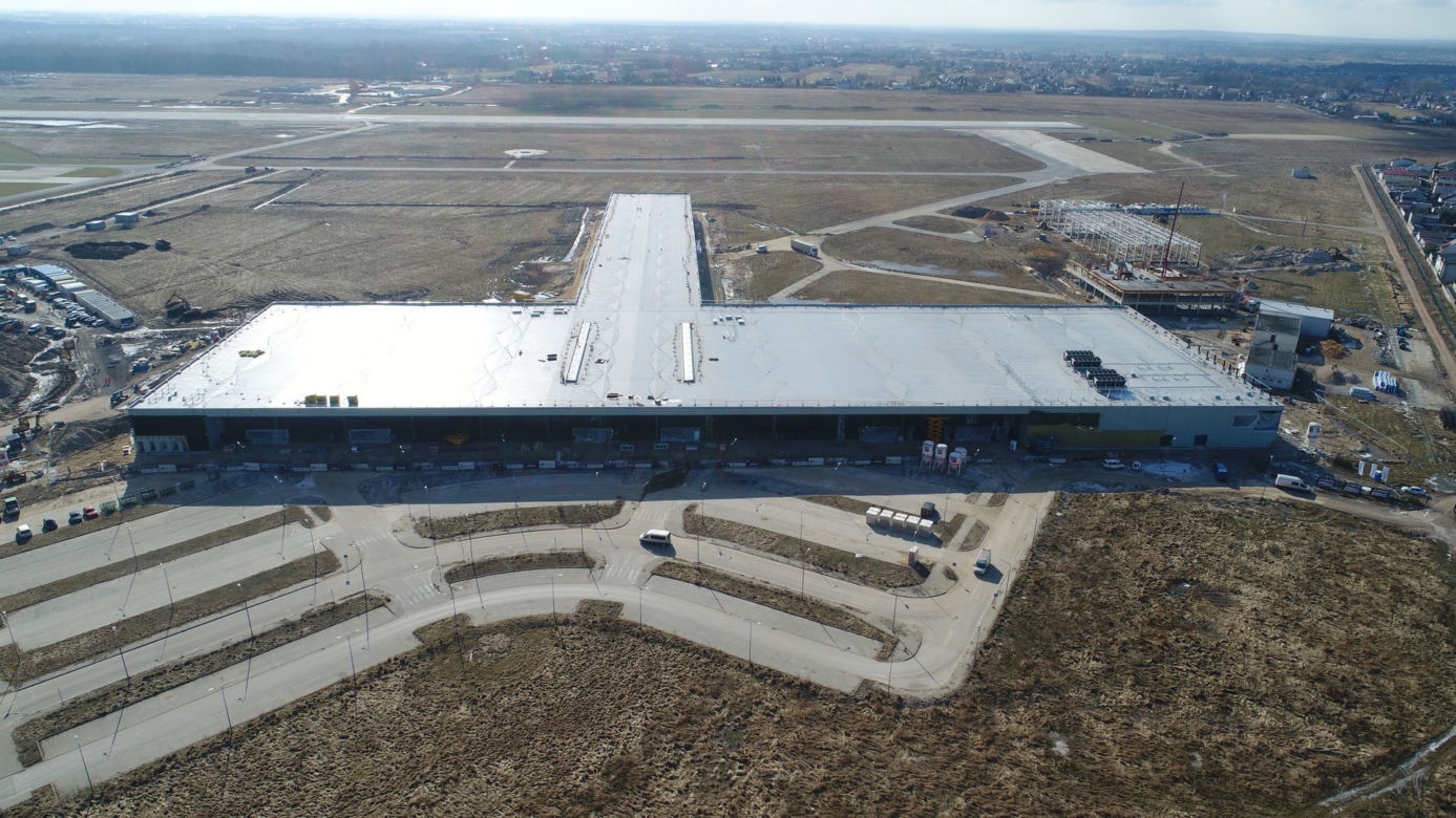 Postępy na budowie lotniska w Radomiu - marzec 2021