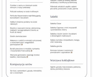 Menu andrzejkowe hotel Gołębiewski Pobierowo
