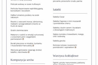 Menu andrzejkowe hotel Gołębiewski Pobierowo