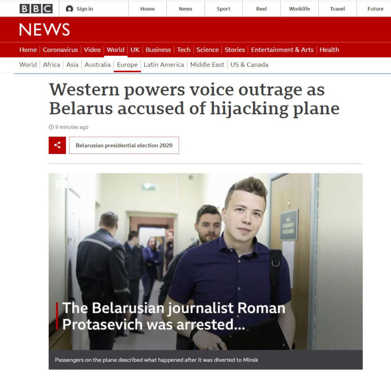 Media zagraniczne piszą o porwaniu samolotu przez Łukaszenkę 
