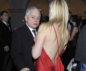 Lech Kaczyński i Monika Olejnik