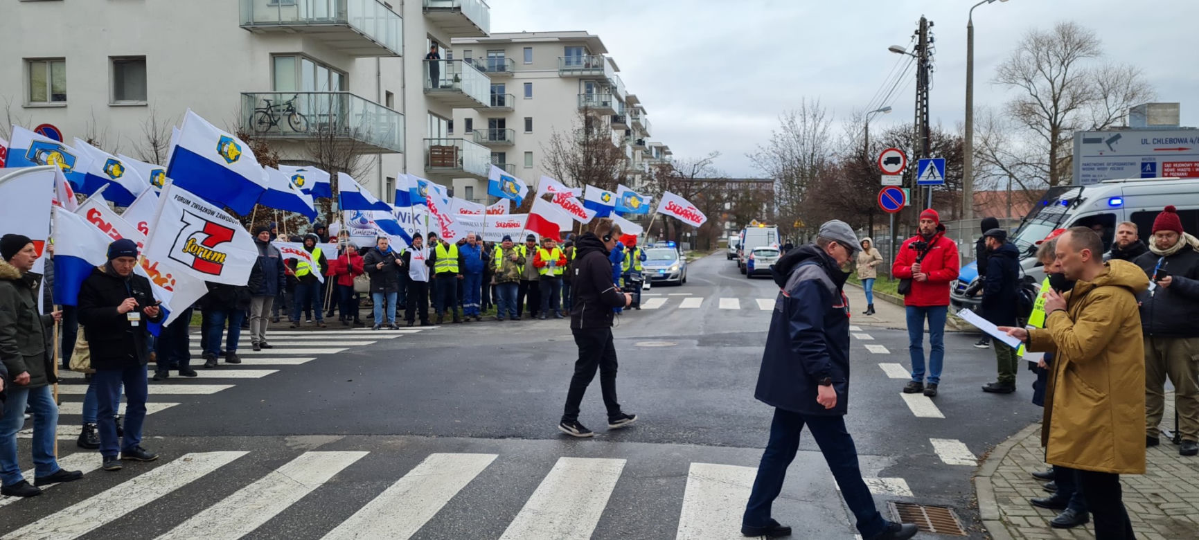 Protest pracowników wodociągowych w Poznaniu