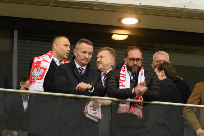 Karol Nawrocki i Przemysław Czarnek na mecze Polska - Albania