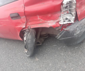 Wystrzał opony na A4 koło Tarnowa