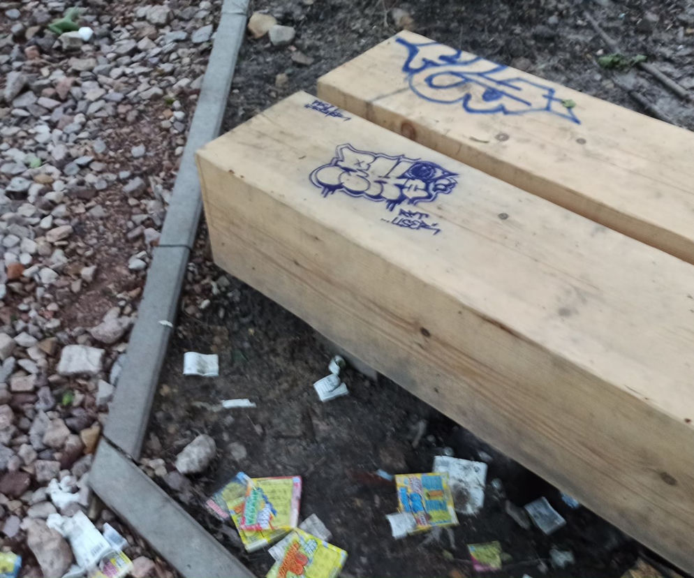 Wandale niszczą Park Miejski w Starachowicach 