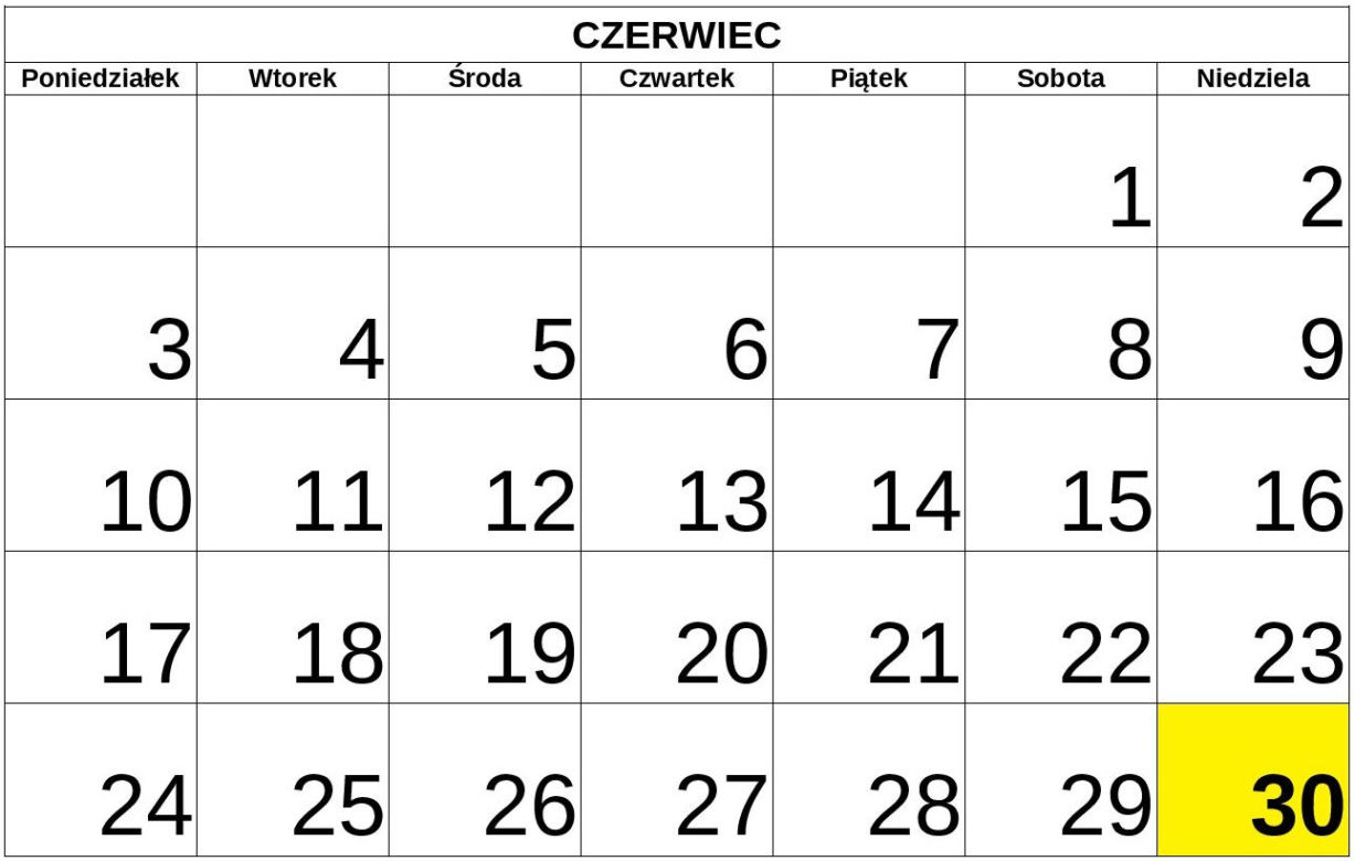 Niedziele handlowe 2019 - CZERWIEC